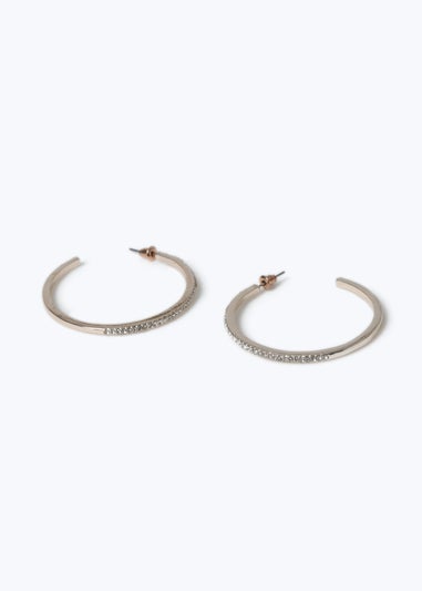 Muse Gold Rhinestone Hoop Earrings