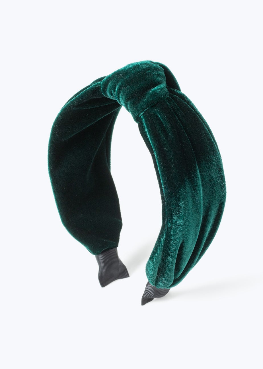 Muse Green Knot Velvet Headband