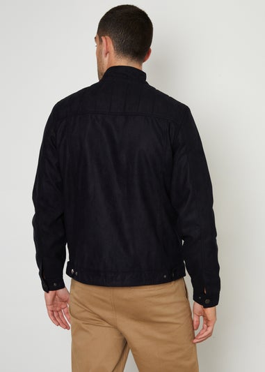 Threadbare Black Faux Suede Racer Jacket