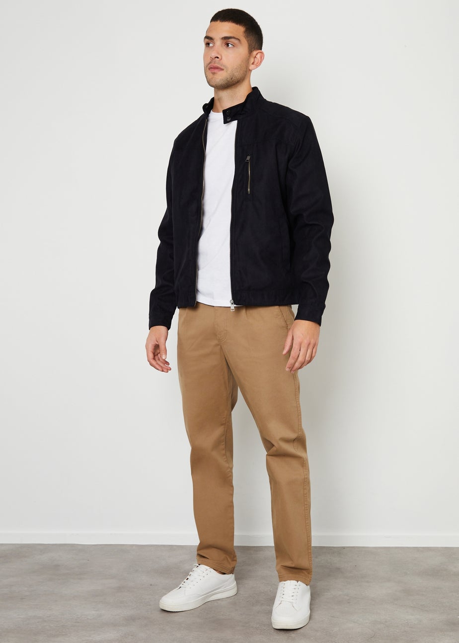 Threadbare Black Faux Suede Racer Jacket