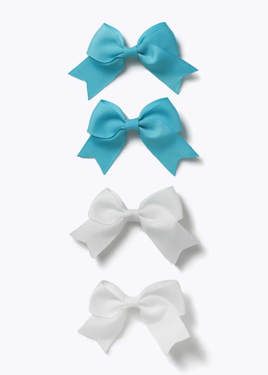 Muse Blue Small Bow Hair Clips