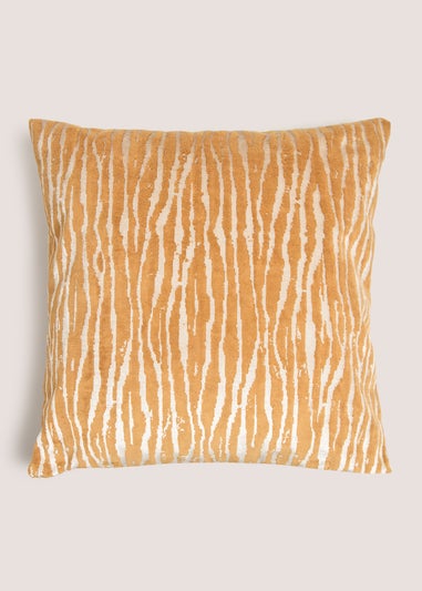Yellow Shimmery Zebra Velvet Cushion