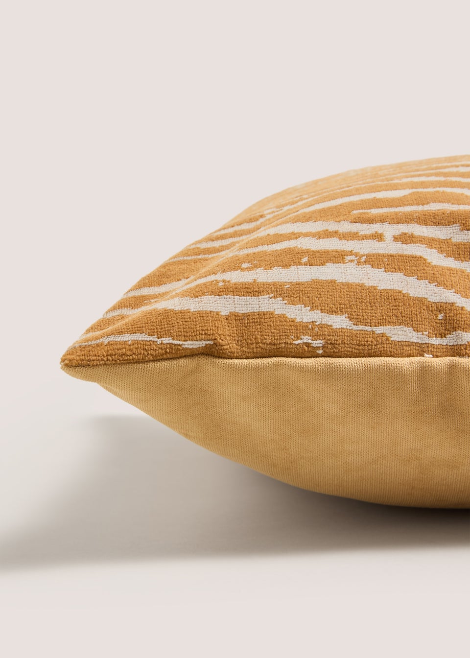 Yellow Shimmery Zebra Velvet Cushion