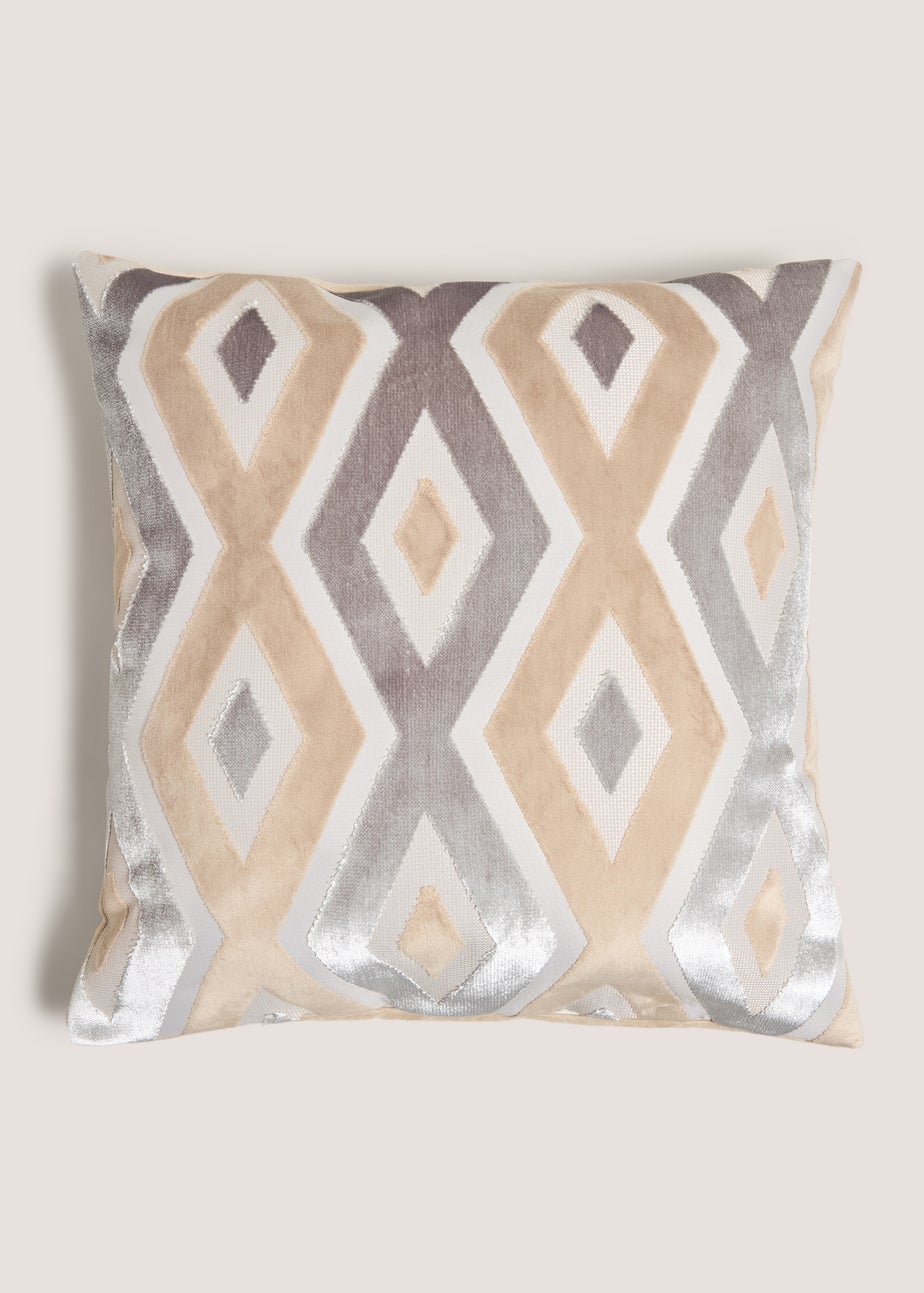 Cut Velvet Diamond Cushion
