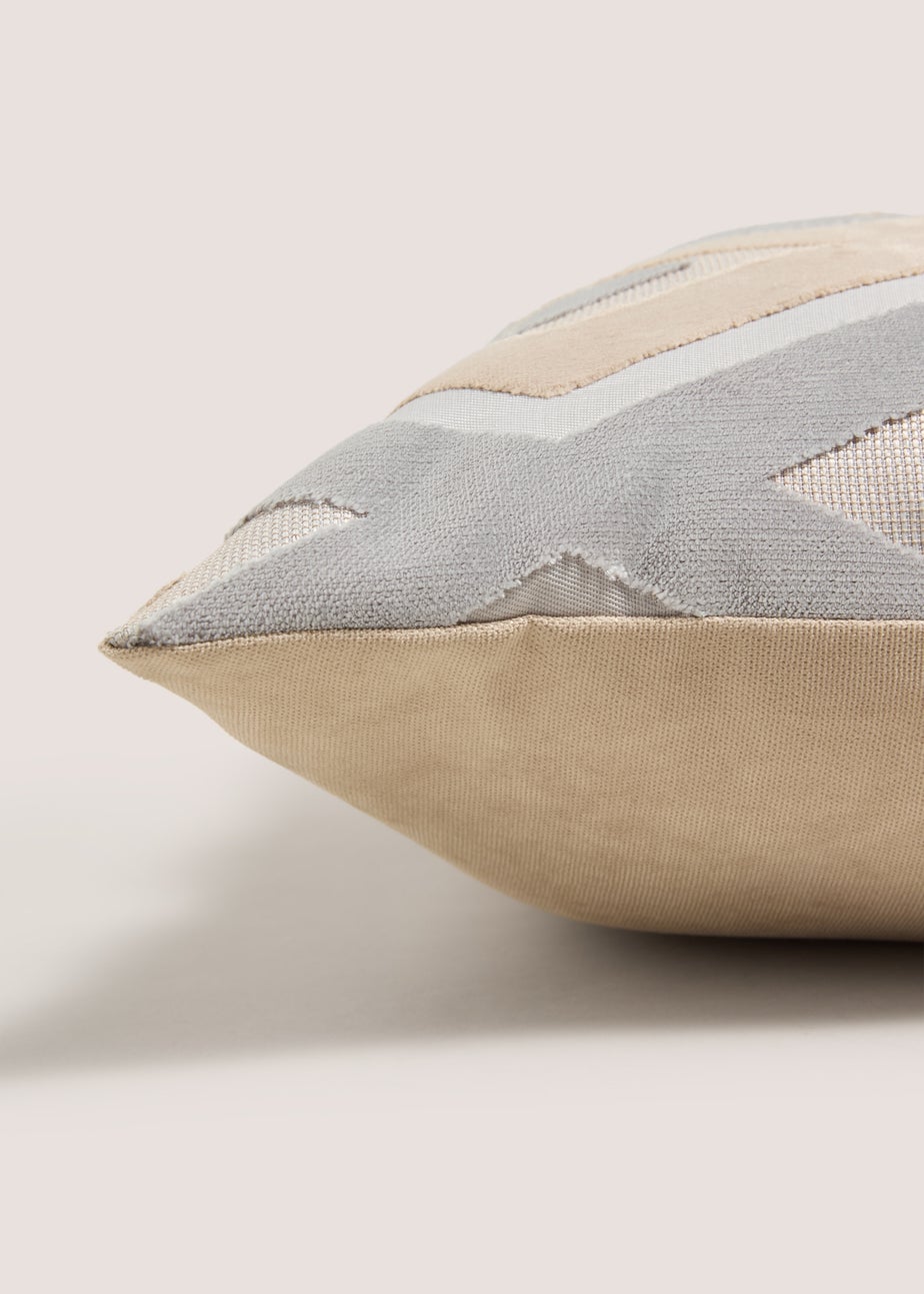 Cut Velvet Diamond Cushion