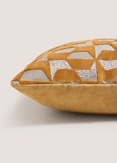 Gold Geo Velvet Cushion