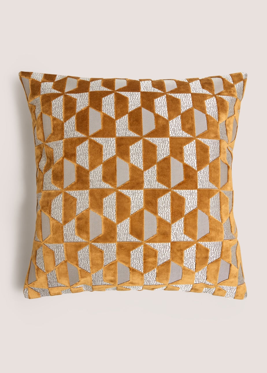 Gold Geo Velvet Cushion