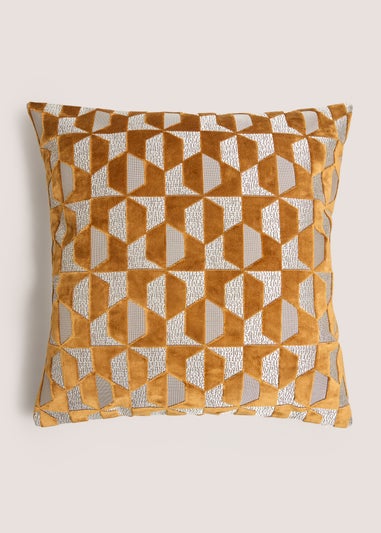 Gold Geo Velvet Cushion