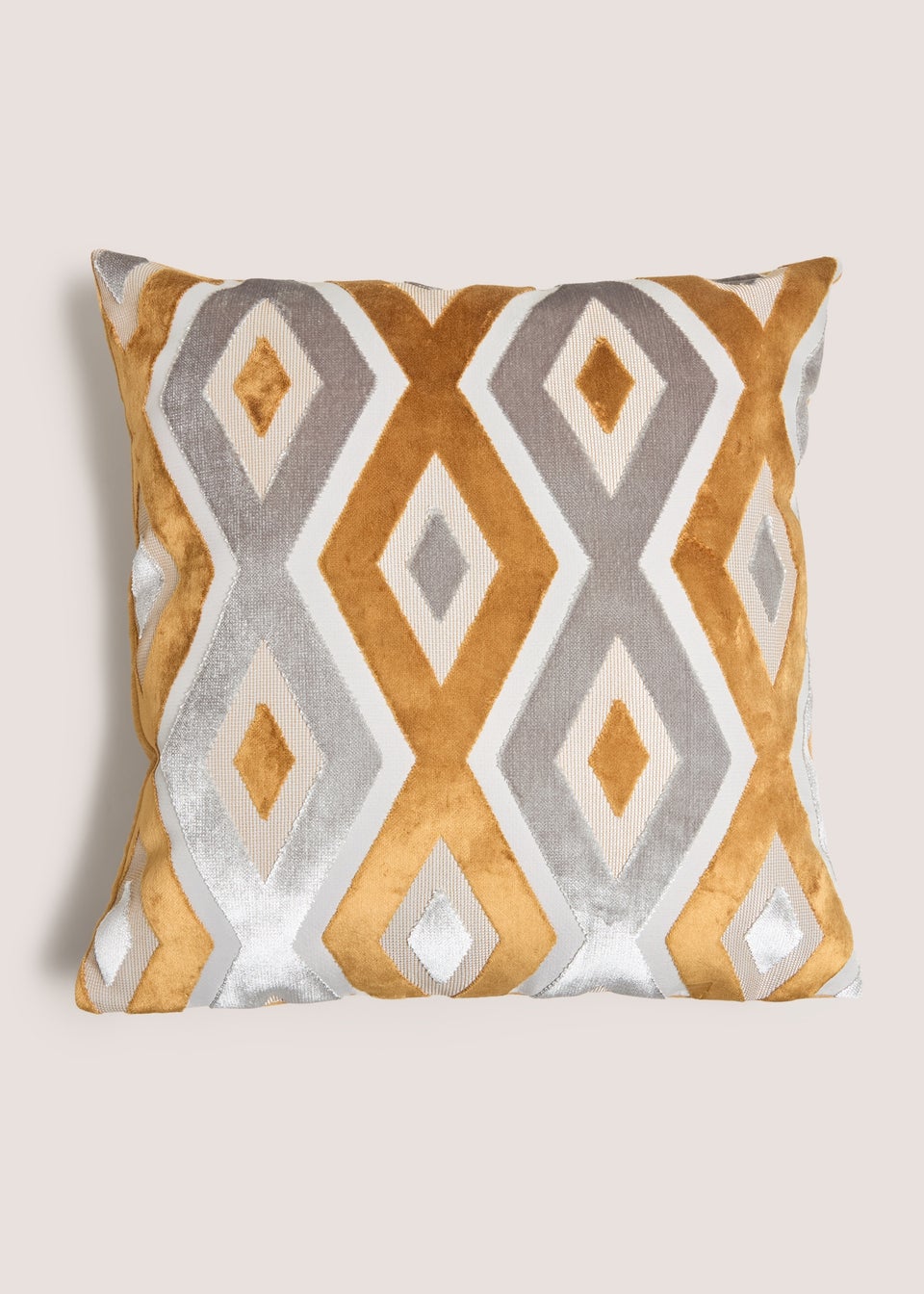 Gold Cut Velvet Diamond Cushion
