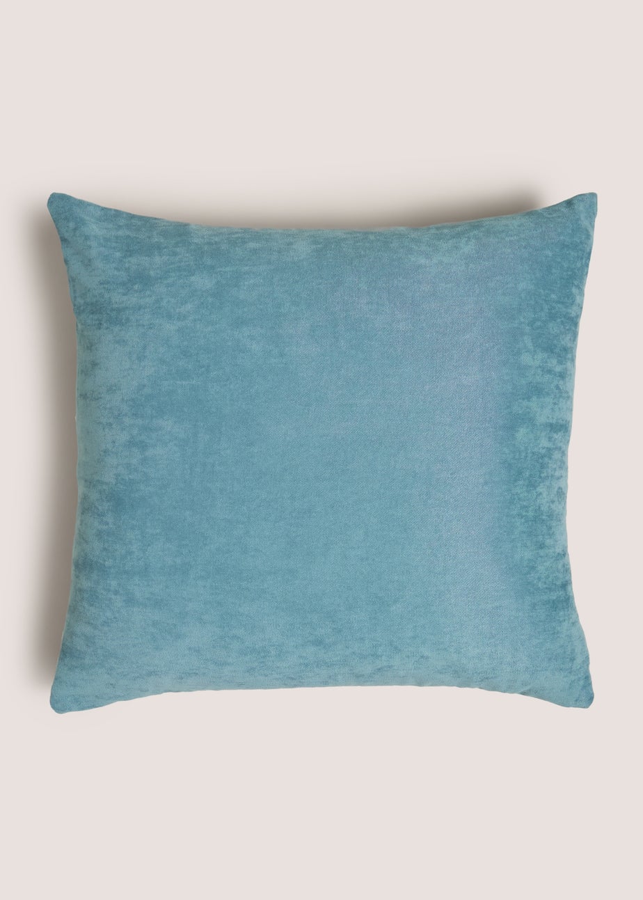 Teal Cut Velvet Diamond Cushion
