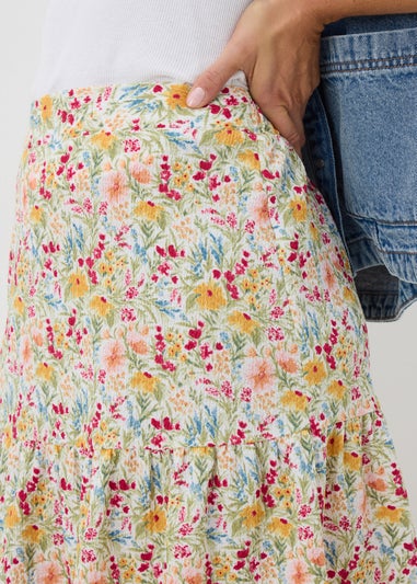 Multicolour Floral Mini Skirt