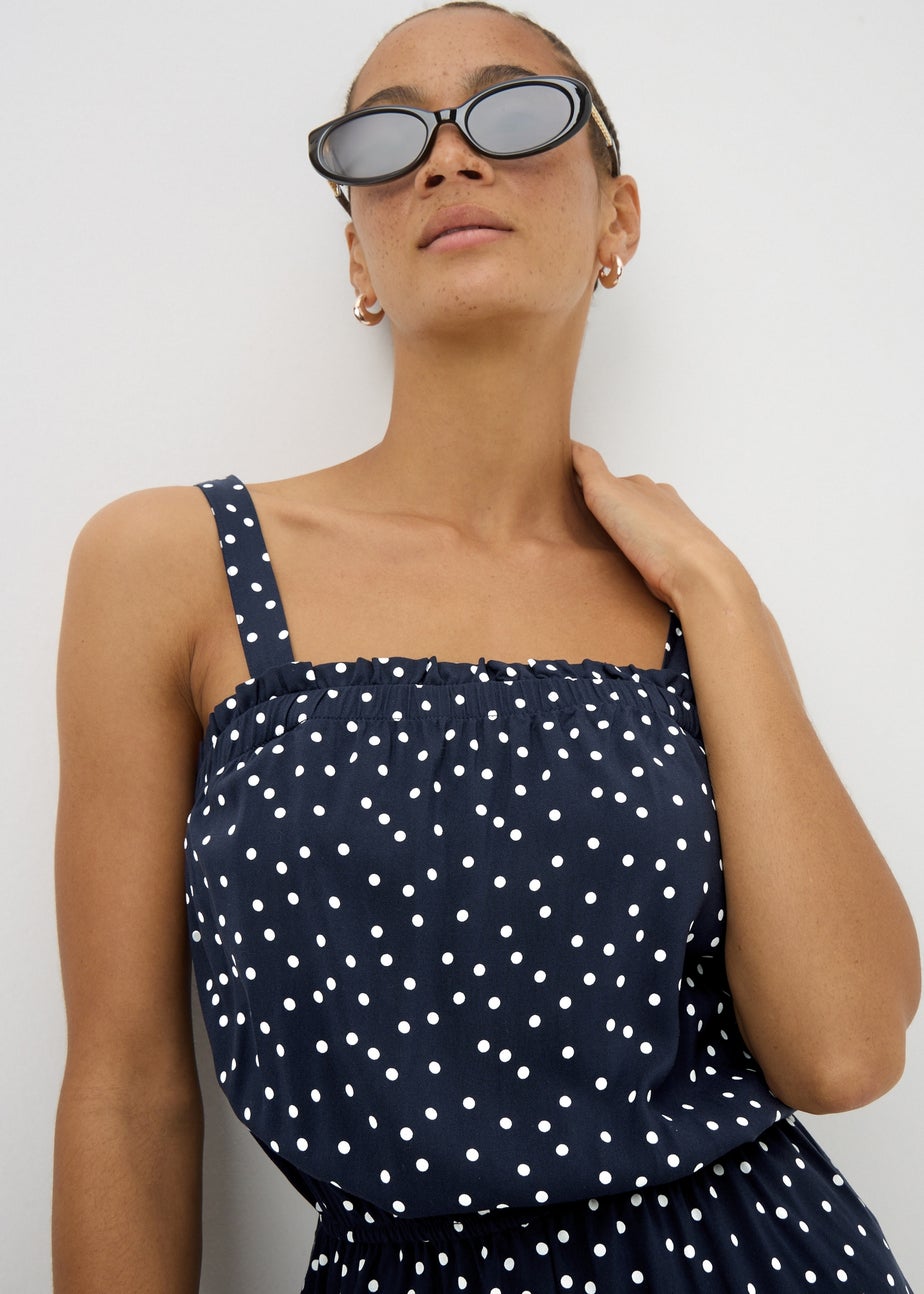 Navy Spot Print Playsuit