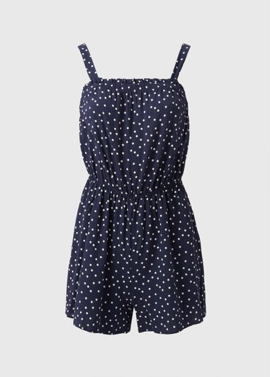 Navy Spot Print Playsuit