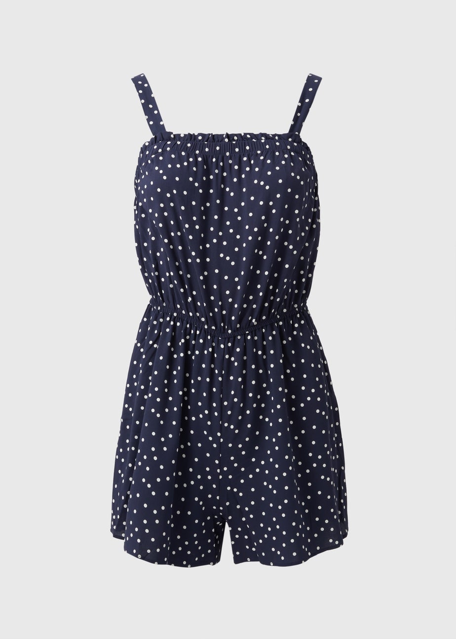 Navy Spot Print Playsuit