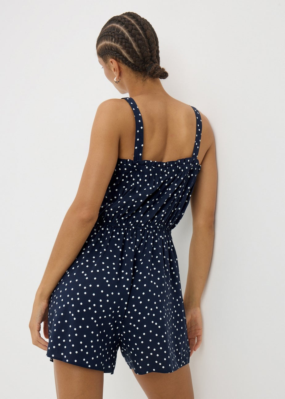 Navy Spot Print Playsuit
