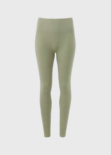 Sage Green Seamless Ribbed Leggings
