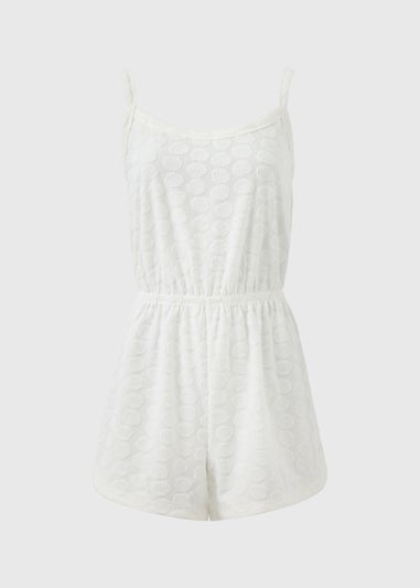 Cream Towelling Playsuit