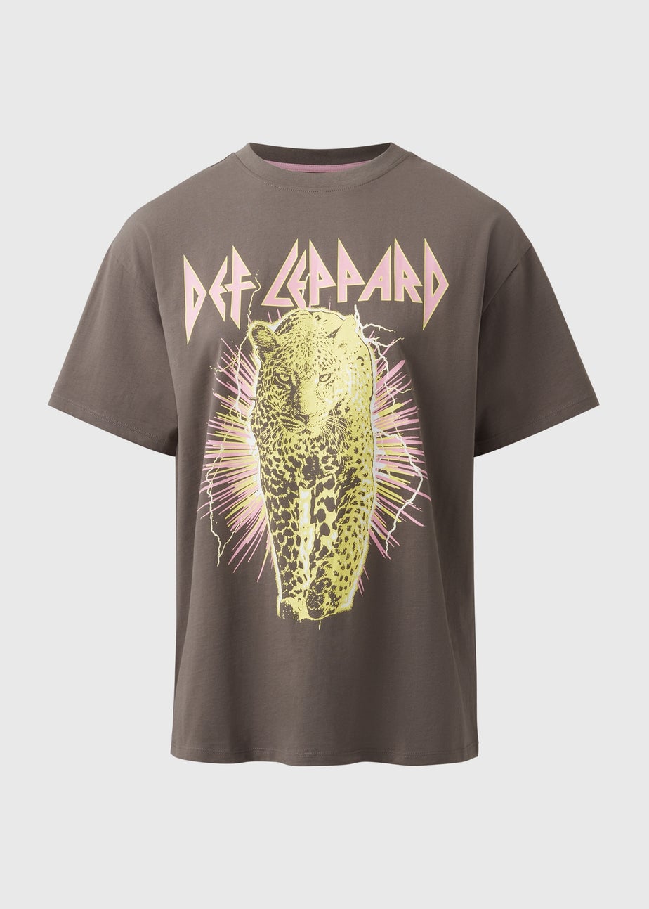 Charcoal Graphic Def Leopard T-Shirt