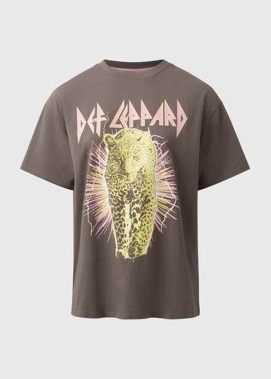 Charcoal Graphic Def Leopard T-Shirt