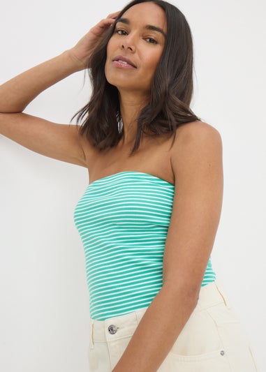 Green Stripe Ribbed Boobtube