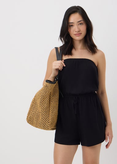 Black Bandeau Playsuit