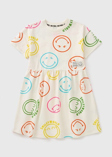 Smiley Girls Cream Dress (1-13yrs)