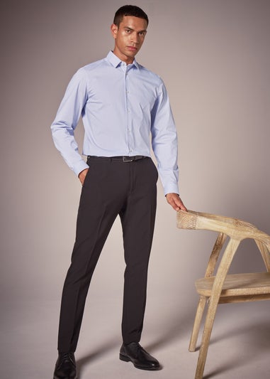 Taylor & Wright Blue Slim Fit Blue Burgundy Stripe Shirt