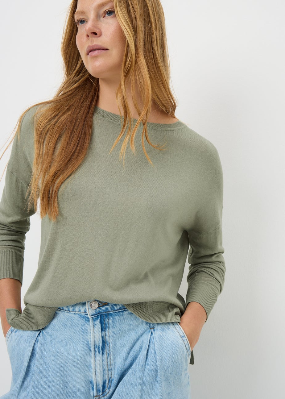 Sage Fine Gauge Long Sleeve Jumper