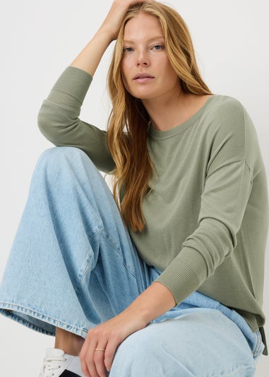 Sage Fine Gauge Long Sleeve Jumper