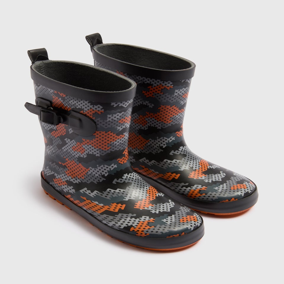 Boys Grey Camo Wellies (Infant 10- Older 6)