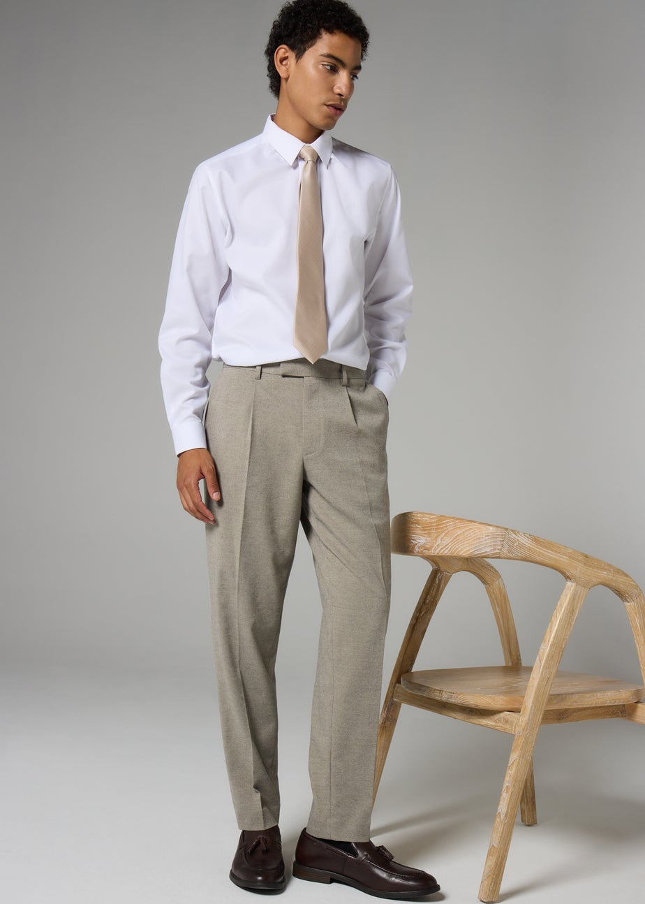 Taylor & Wright Stone Flannel Trousers