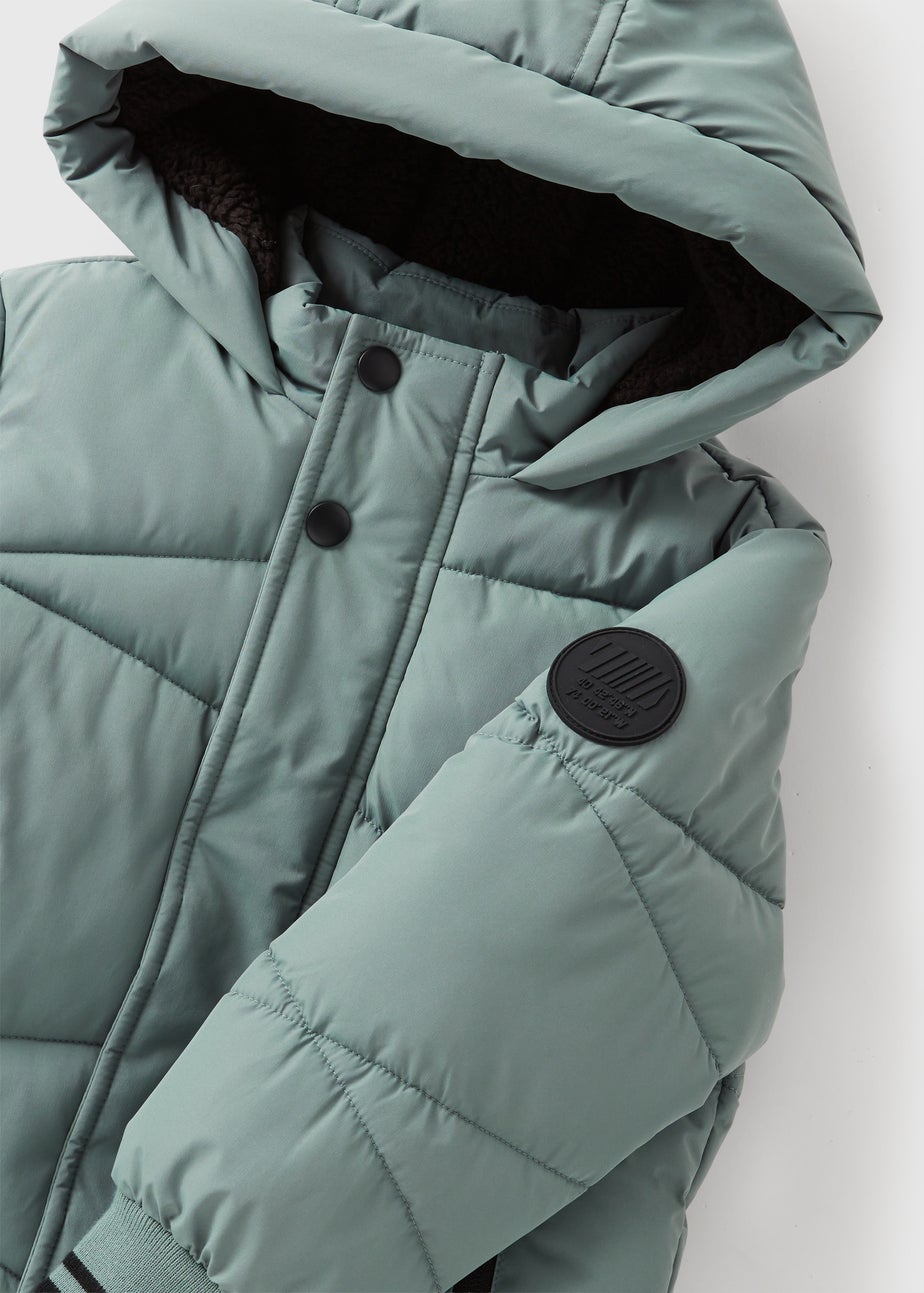Boys Blue Showerproof Quilted Parka (1-7yrs)
