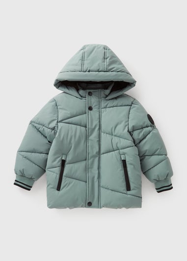 Boys Blue Showerproof Quilted Parka (1-7yrs)