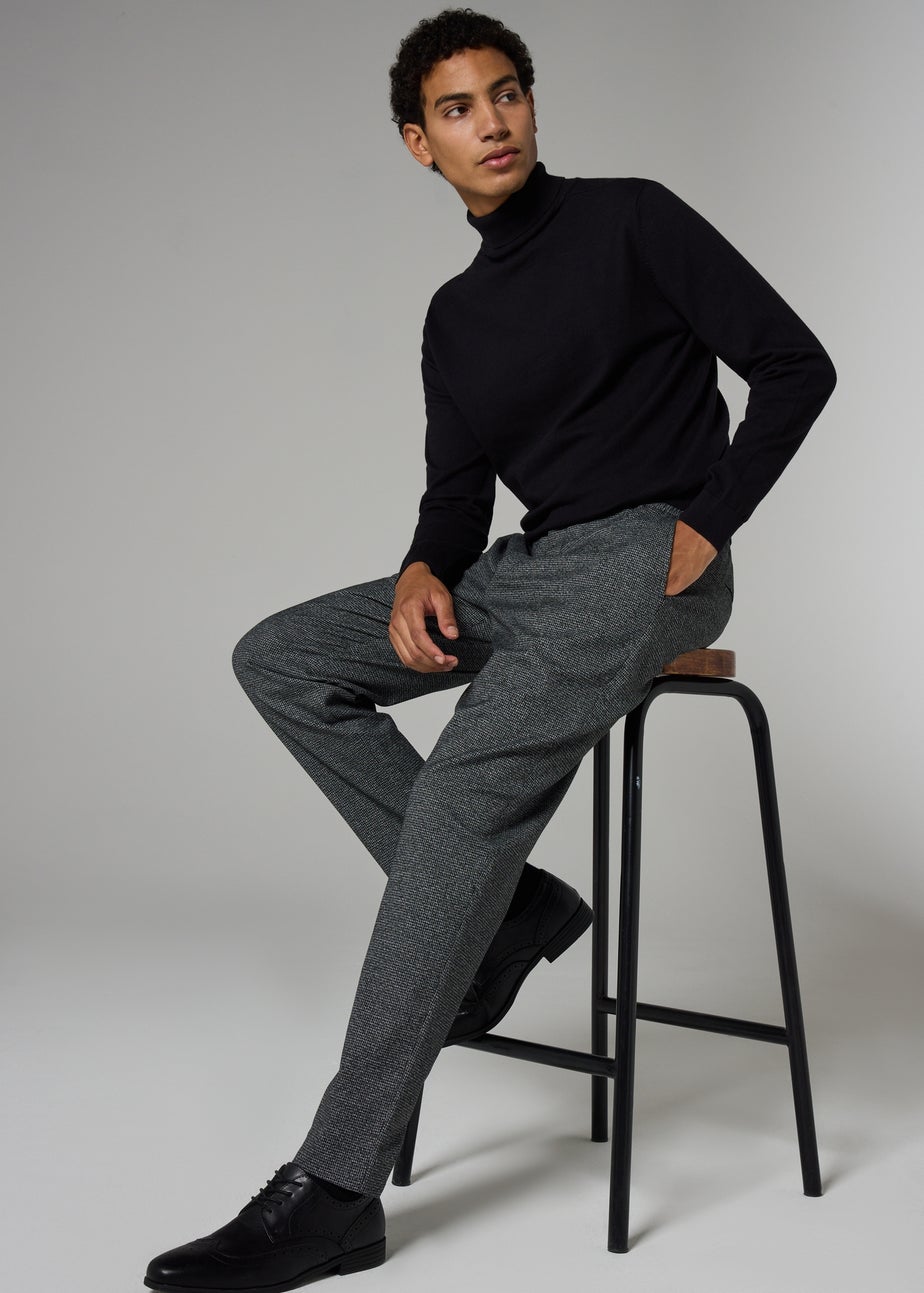 Taylor & Wright Charcoal Puppytooth Trousers