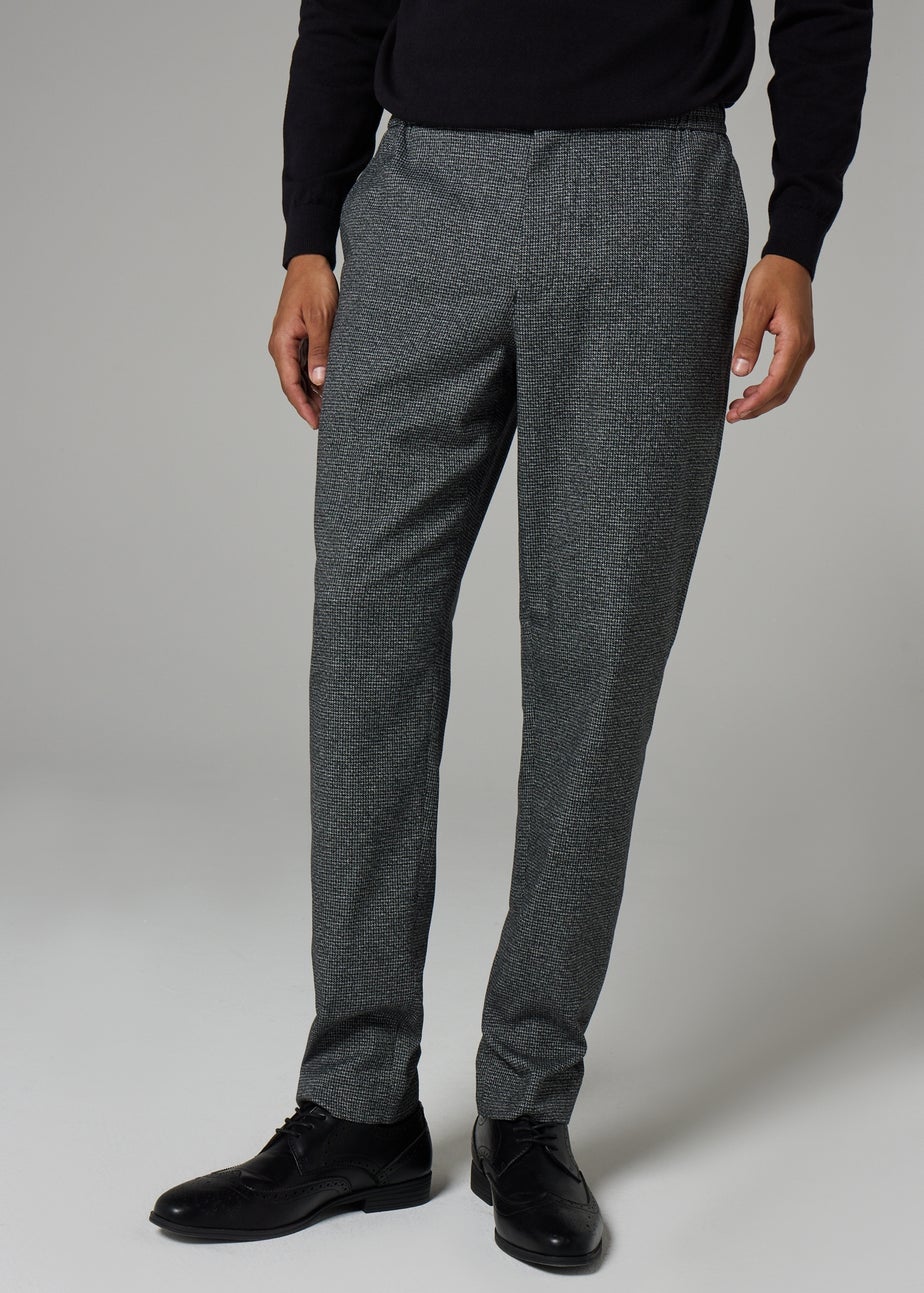Taylor & Wright Charcoal Puppytooth Trousers