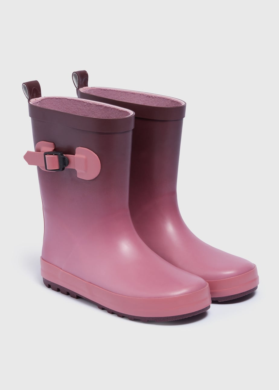 Girls Pink Ombre Rubber Wellies (Younger 10-Older 5)