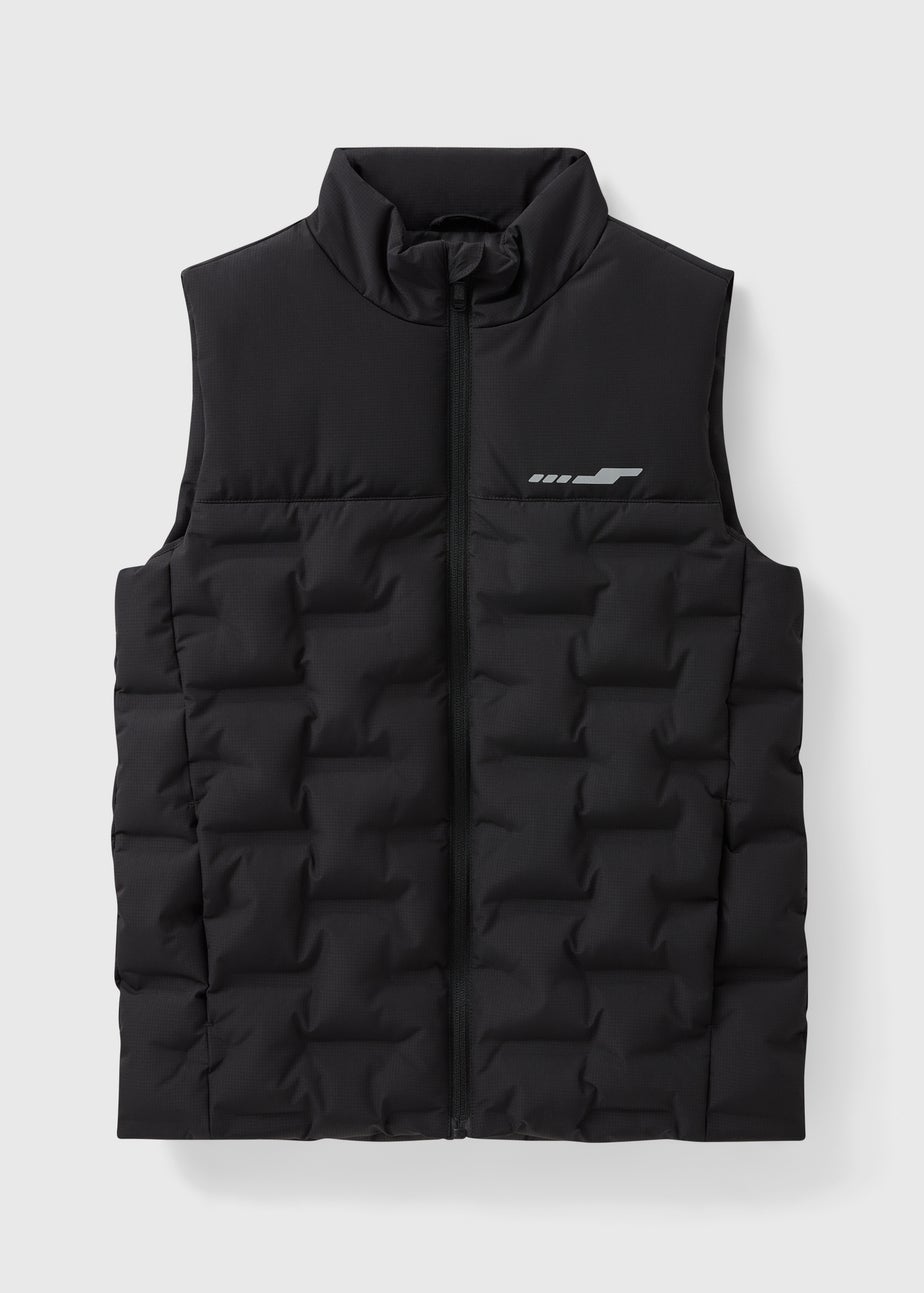 Boys Black Showerproof Sports Gilet (7-15yrs)