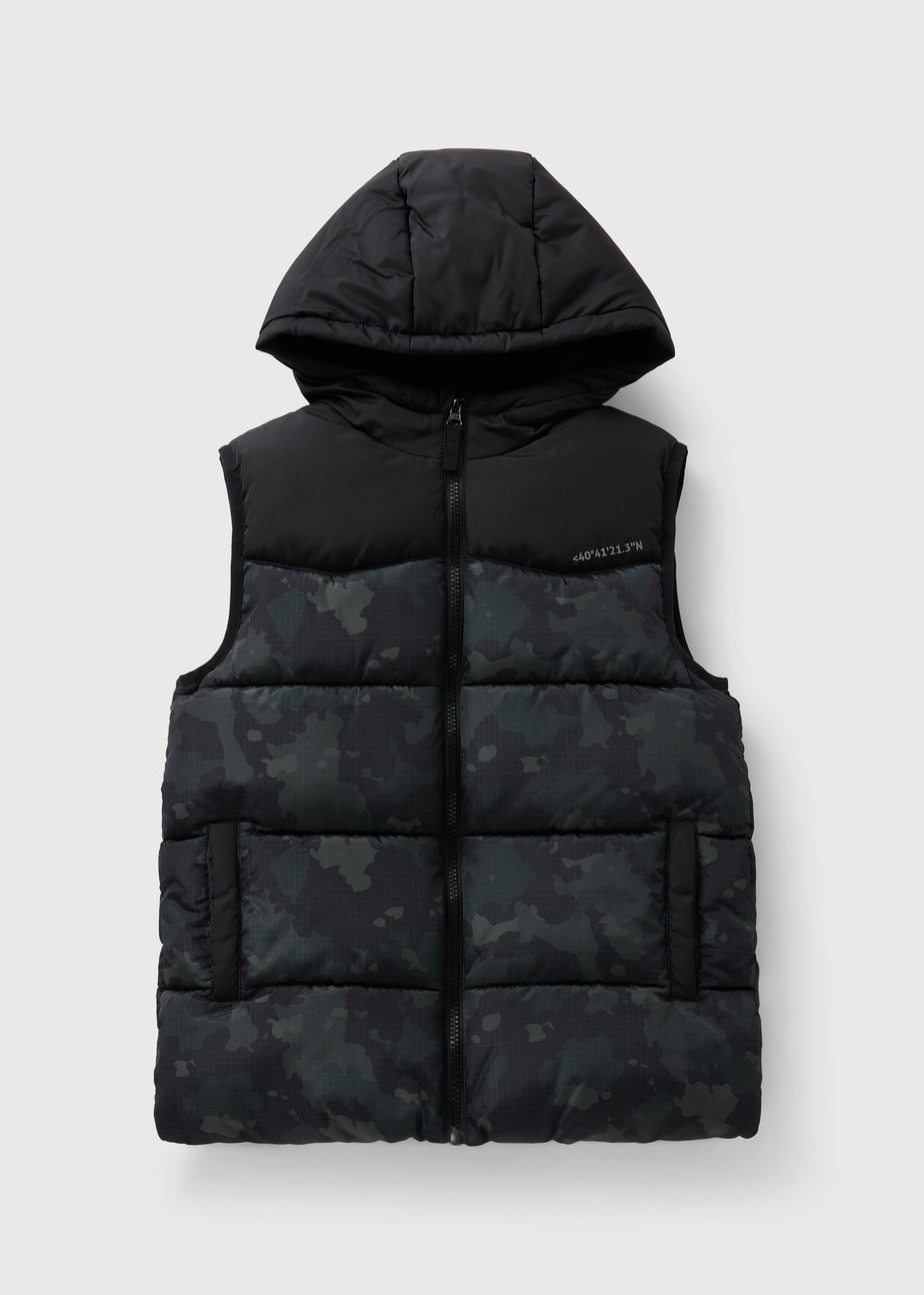 Boys Black Camo Gilet (7-15yrs)