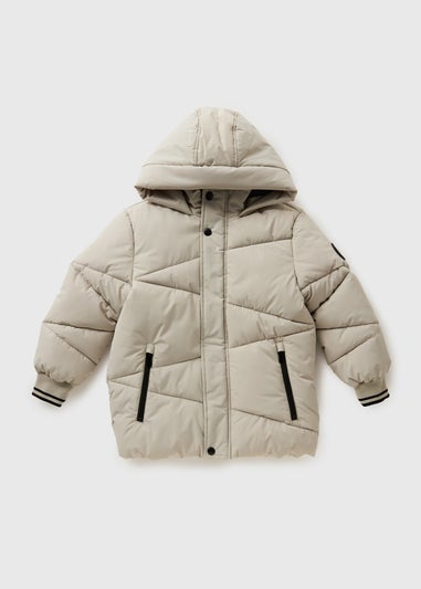 Boys Stone Diagonal Quilted Parka (7-15yrs)