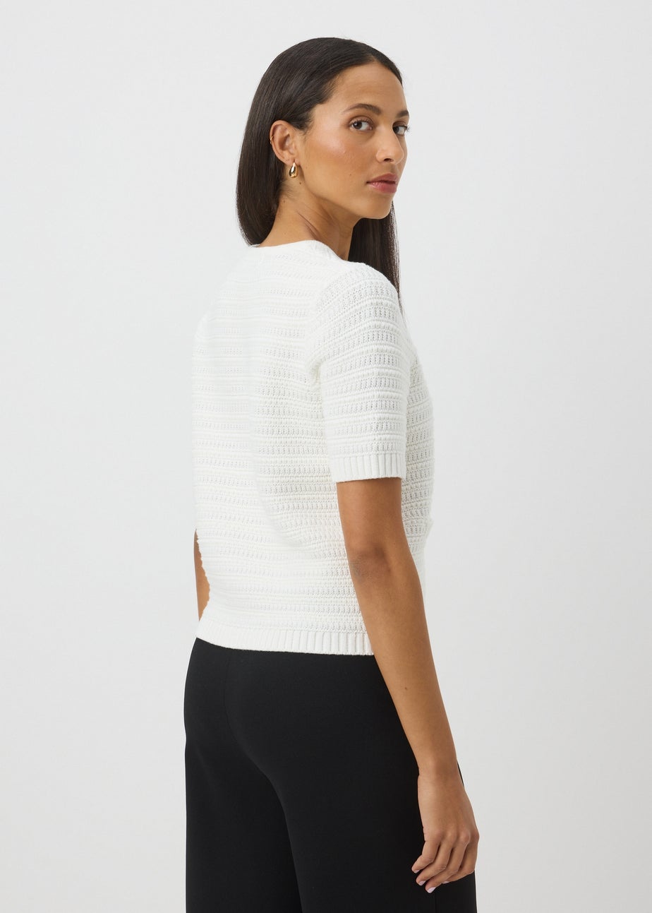 Ivory Stitch Short Sleeve Cardigan