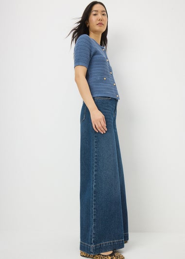 Blue Stitch Detail Cardigan