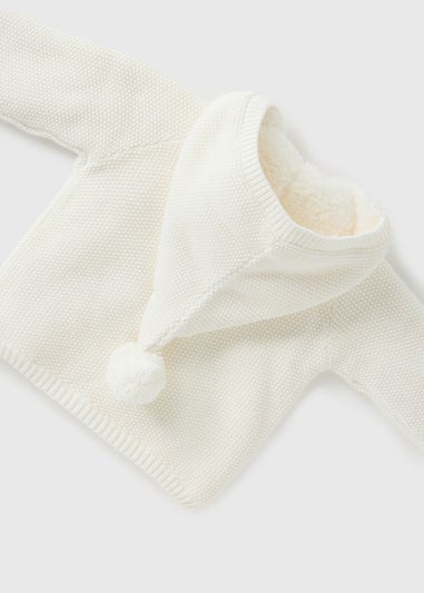 Baby Cream Borg Lined Cardigan (Newborn-23mths)