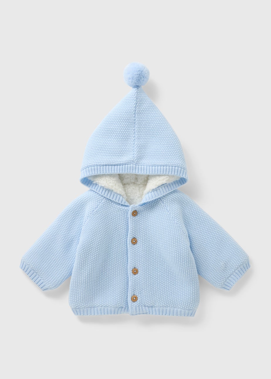 Baby Blue Borg Lined Cardigan (Newborn-23mths)