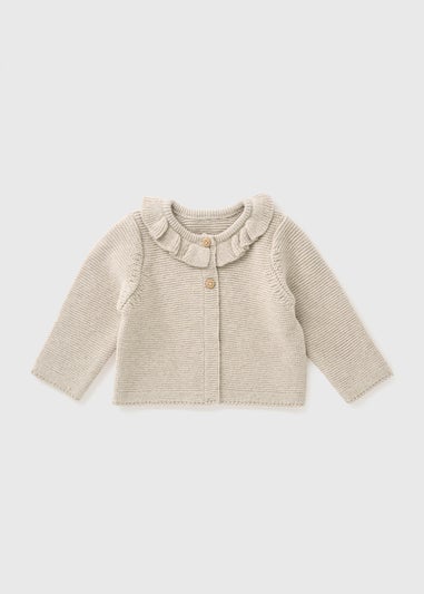 Baby Mocha Frill Knit Cardigan (Newborn-23mths)