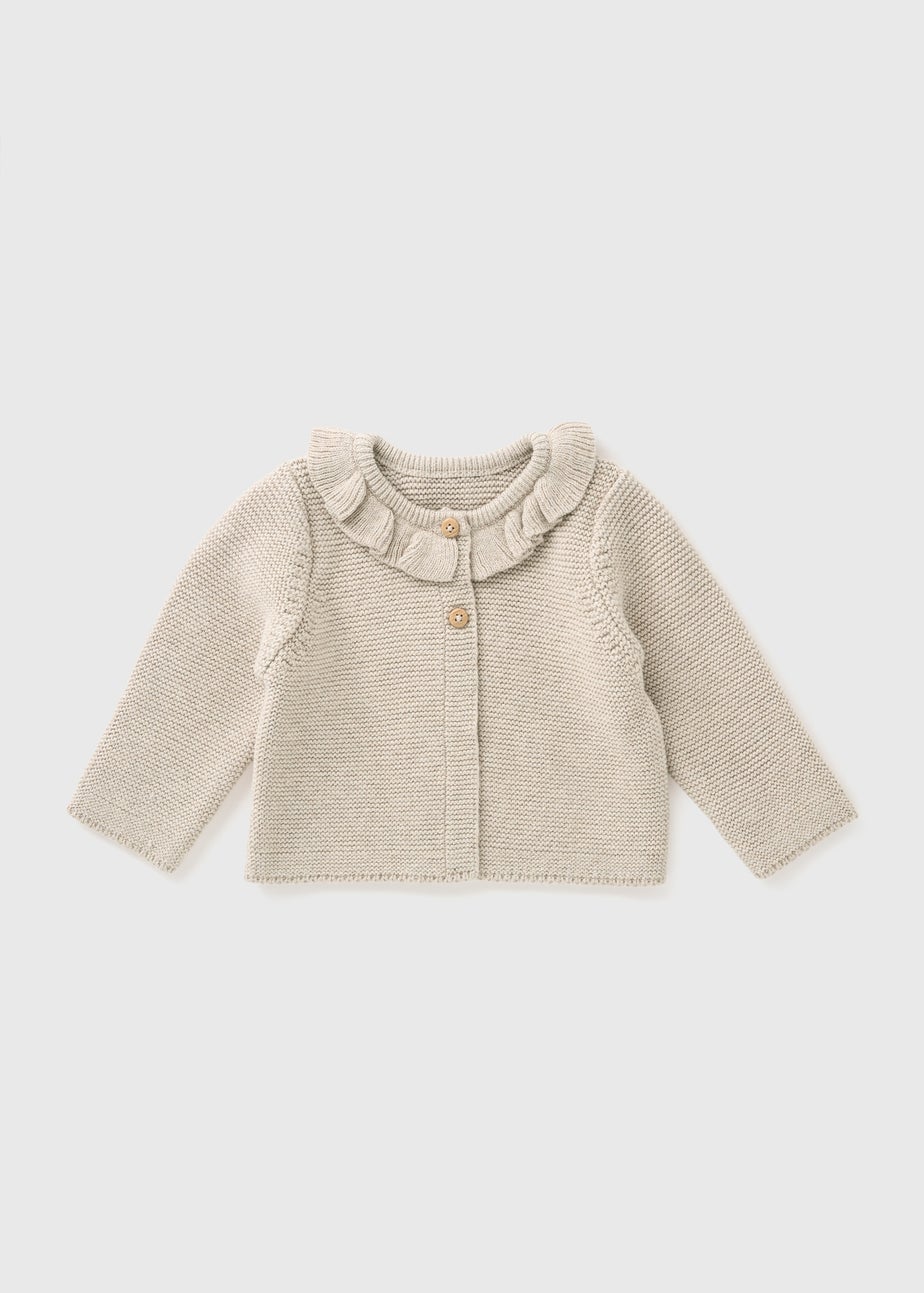 Baby Mocha Frill Knit Cardigan (Newborn-23mths)