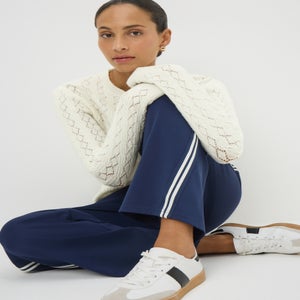 Cream Pointelle Knit Cardigan
