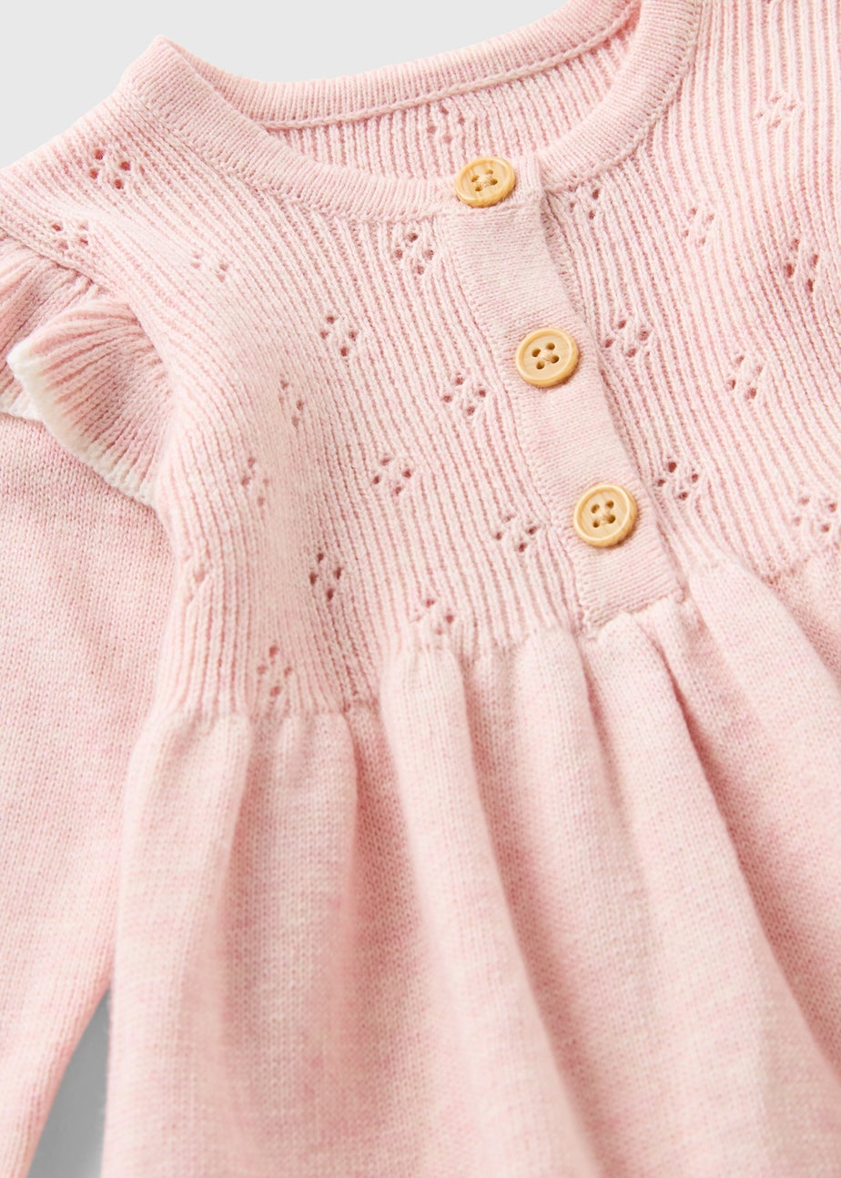 Baby Pink Knit Dress & Tights Set (Newborn-23mths)
