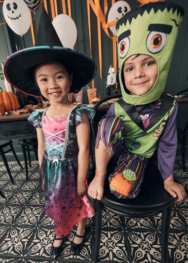 Girls Pink Witch Halloween Costume (1-9yrs)