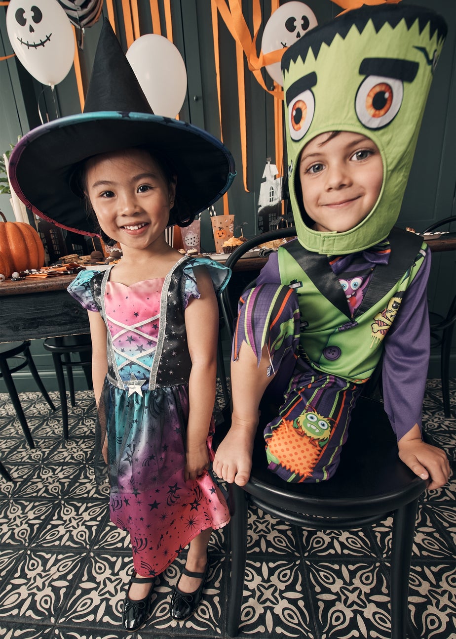 Girls Pink Witch Halloween Costume (1-9yrs)