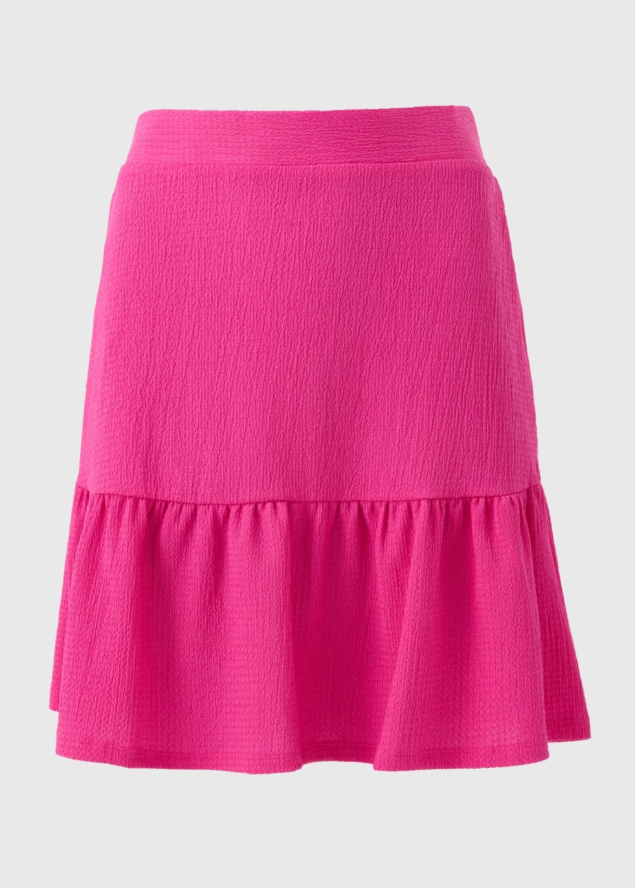 Pink Tiered Mini Skirt